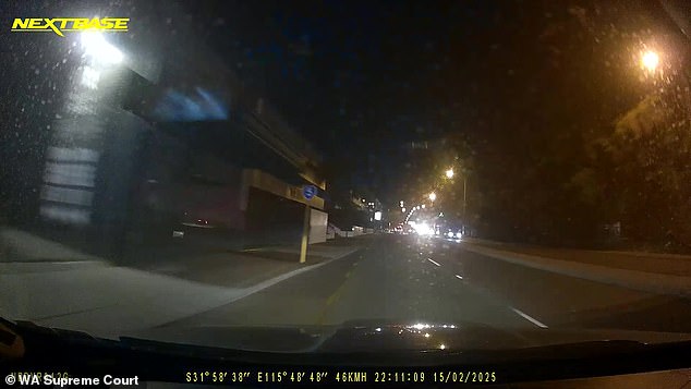 Footage released by the court shows Bellinge swearing and speeding through the streets