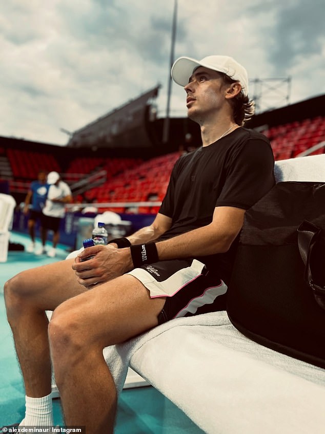 Aussie tennis star Alex de Minaur is among of host of high-profile players currently in Mexico for upcoming tournaments (he is pictured in Acapulco)