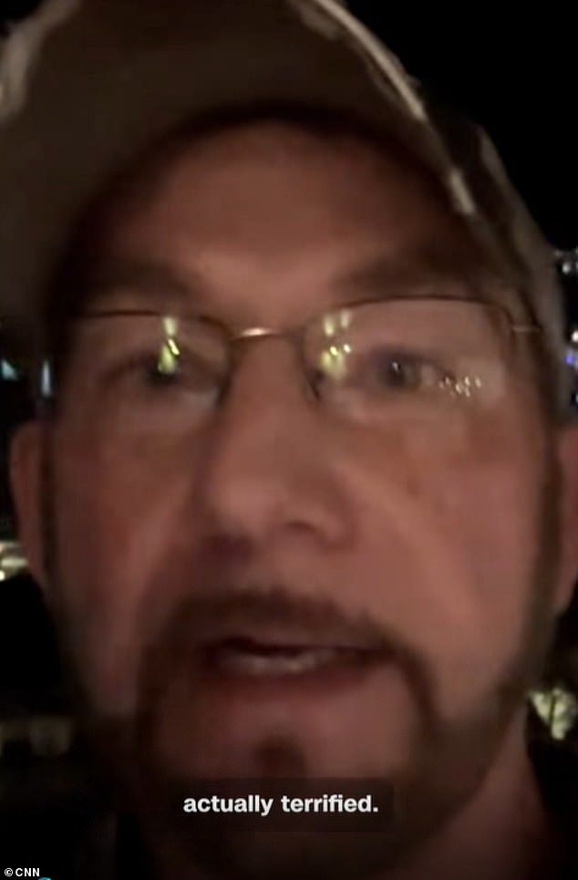 American tourist Jim Beck, who has been holidaying in Puerto Vallarta, Jalisco state, for 20 years, said he was 'terrified' after seeing unrest unravel outside his hotel on Sunday