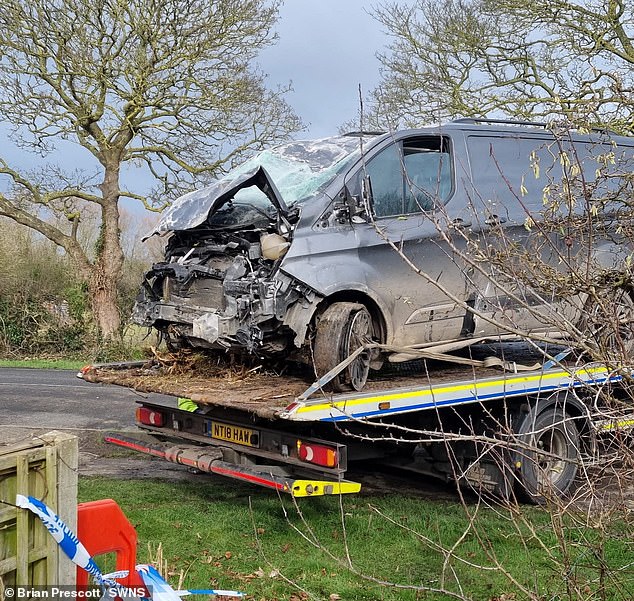The van was removed from the property after crashing through the front exterior wall