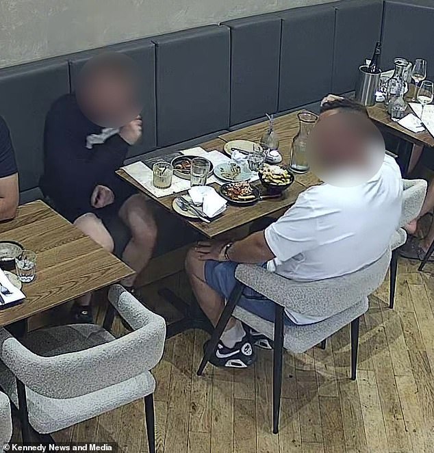 Moment 'serial dine and dasher' appears to pluck hair from his head and puts it in his food to avoid paying £70 bill -  months before pulling same stunt at different restaurant