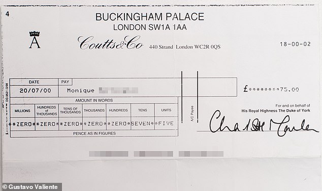 Ms Giannelloni was paid £75 for massaging the Duke of York, who 'draped himself across my massage table' and 'sent a fresh wave of nervous energy coursing through me'