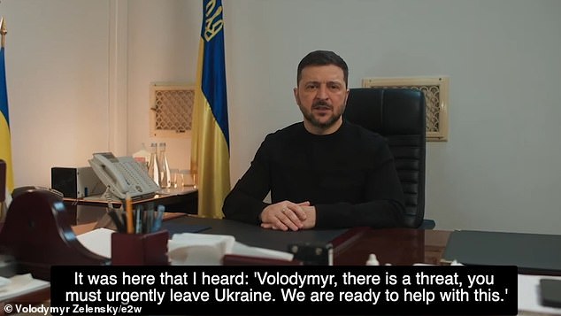 'Today marks four years since Putin said he would seize Kyiv in three days': Zelensky taunts Putin and reveals his underground bunker in video marking anniversary of Ukraine invasion