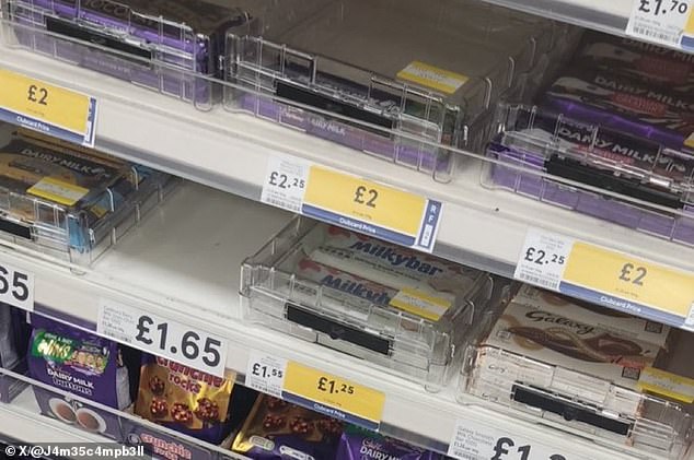 Now even chocolate bars are being locked up in shops to stop thieves stealing them to order