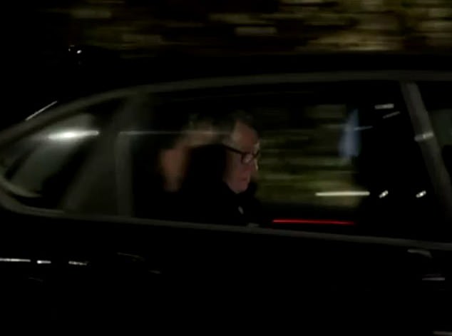 At around 2am the 72-year-old architect of New Labour was pictured looking solemn as he was driven out of Wandsworth Police Station