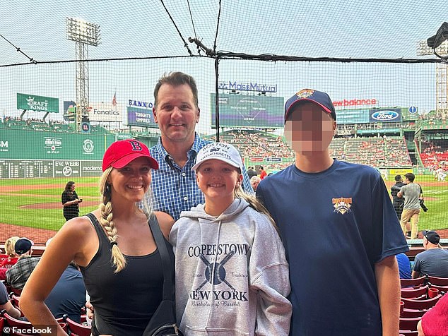 Cameron Eitas, the young girl's brother, was deemed a hero for using an application to help locate his sister (Eitas pictured with her mother, Becky, her father Greg, and her brother Cameron)
