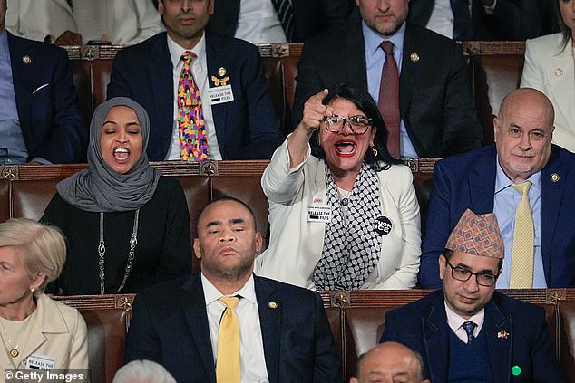 REVEALED: Rashida Tlaib's racially-charged slur as Republicans drowned her out with U-S-A chant