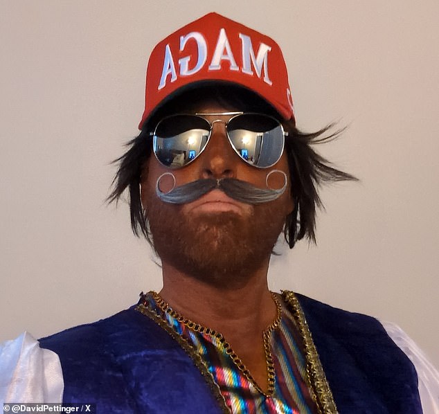 The recent incident at the Statehouse is not the first time Pettinger has wore blackface or brownface. He's pictured above in a photo shared to social media in another offensive costume