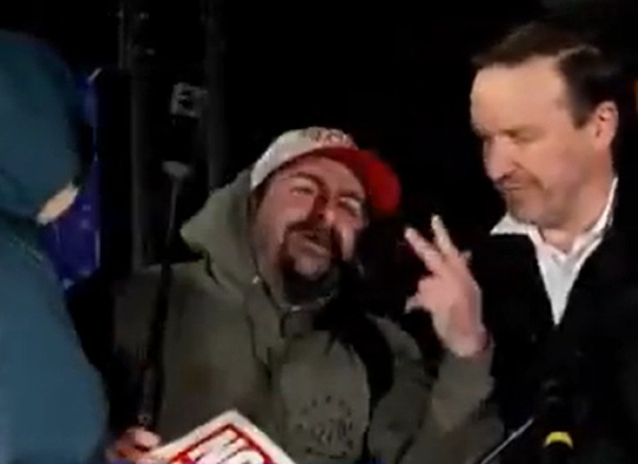 WATCH: Trump Supporter Gets On Stage During Dems’ SOTU Protest: ‘Go Trump!’