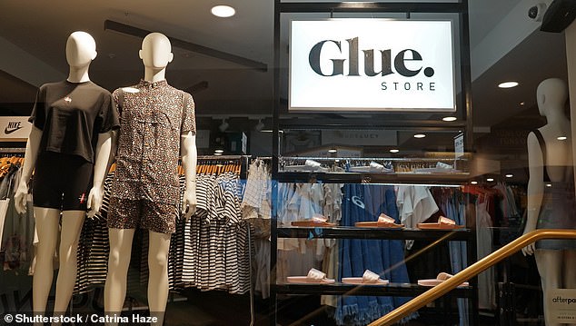 The company announced all 16 stores would be closed by the end of the 2026 financial year in a trading update on Thursday (pictured, a Glue store in Sydney)