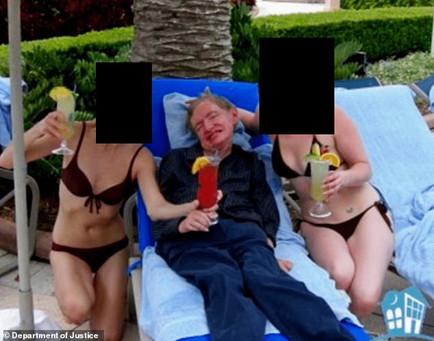 Professor Stephen Hawking's family reveal truth behind photo of him sandwiched between bikini-clad women that appeared in Epstein files
