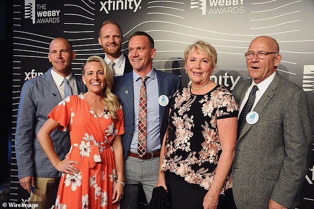 Edwards is seen here alongside his family attending an award ceremony in New York City in 2016