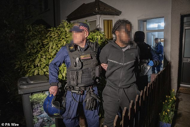 Moment police arrest alleged phone snatching gang that stole £300,000 of phones in dawn raids