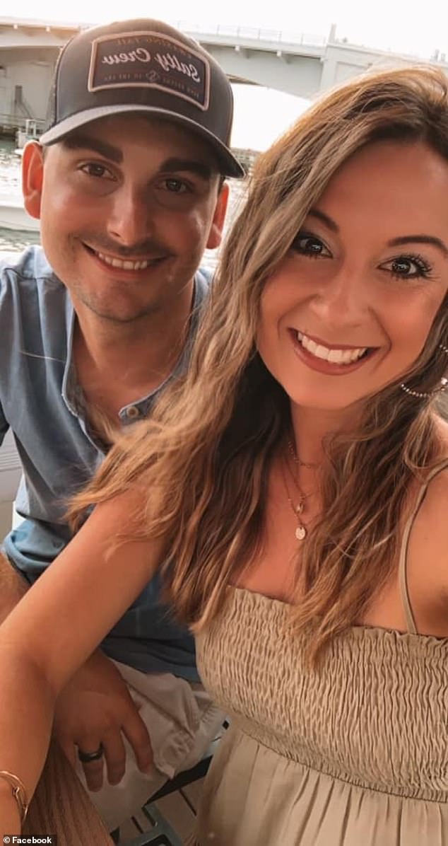 Weaver is pictured with her husband, Caleb, who filed for divorce on February 19, the day after she was arrested