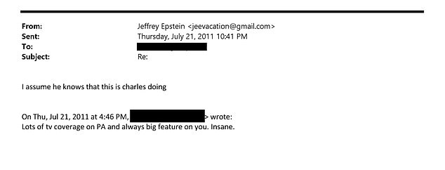 Epstein said 'this is Charles's doing' on the day Andrew lost his UK trade envoy job