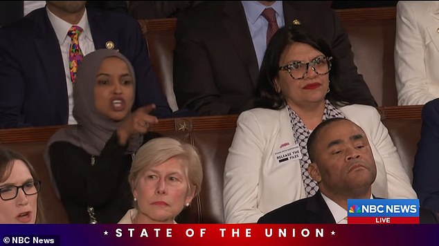 Democratic representatives Ilhan Omar and Rashida Tlaib broke out into furious yelling as Trump ripped into Somali fraud in Minnesota