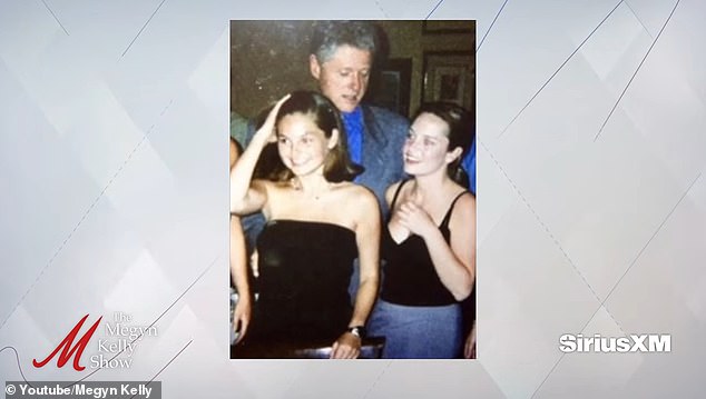 She claimed the photo was of two of her friends, Meg Florence and Abby Rittman, at The Bombay Club in Washington in 1999, when Bill Clinton was still president and shortly after his impeachment