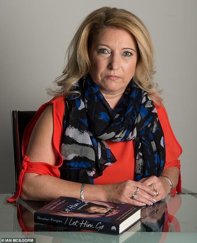 James's mother Denise Fergus (pictured) said cherubs on either side of his headstone had their heads smashed off following the attack