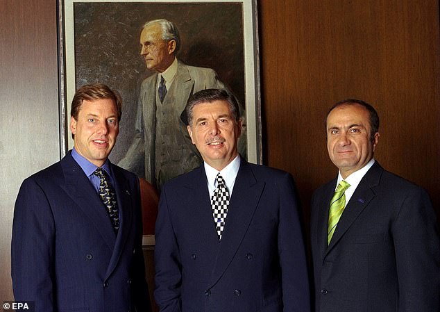Ford Motor Company is a major American-made corporation. Pictured above is former Ford CEO Alex Trotman (middle), William Clay Ford Jr (left) and Jac Nasser (right)