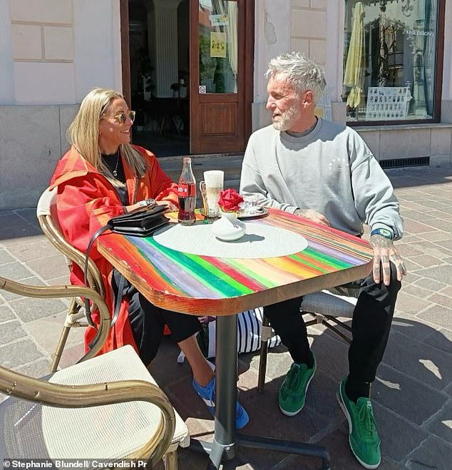 Ms Blundell is pictured here with Devenport during a trip they took to Slovakia