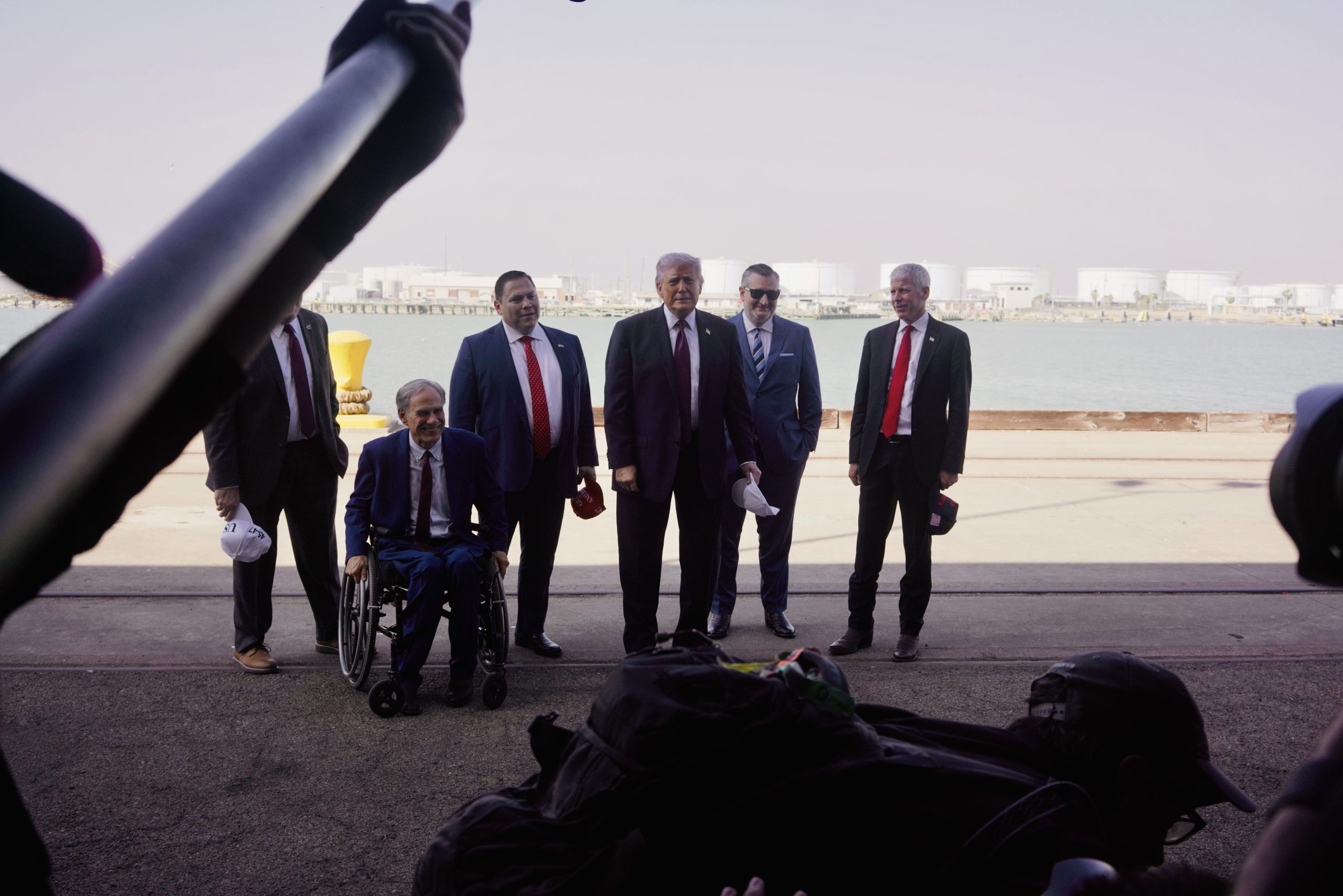 President Trump speaks with reporters prior to the event in Corpus Christi, Texas, on Friday, Feb. 27, 2026. (Thomas Catenacci/Washington Free Beacon).