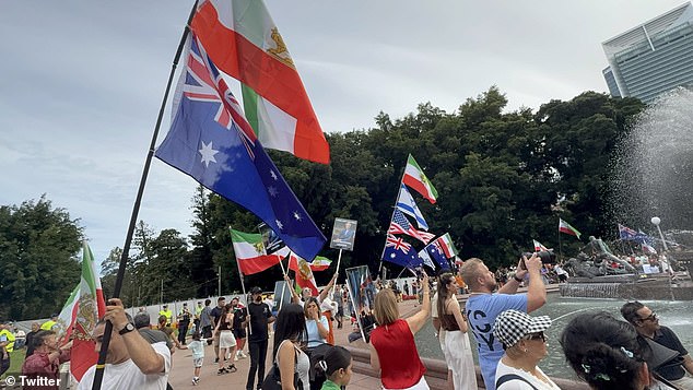 Thousands of people gathered for a separate celebration in nearby Hyde Park
