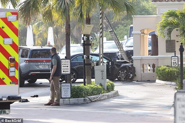 The two cars involved in the smash meant nobody was able to depart or arrive at the enclave