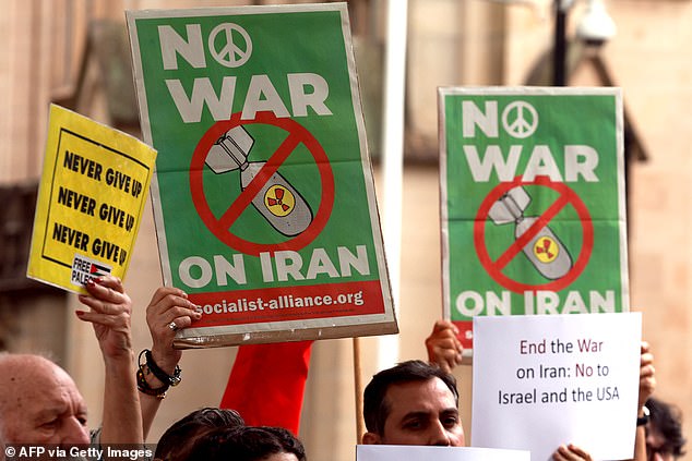Woke protests against Iran airstrikes hit Sydney's streets - while tens of thousands celebrate in Hyde Park and Iranian-Australians compare it to the fall of the Berlin Wall