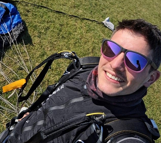 Inquests into the pair's deaths opened that same month, with senior Devon coroner Philip Spinney saying they died from multiple injuries after their parachute failed to open. (Pictured: Adam Harrison)