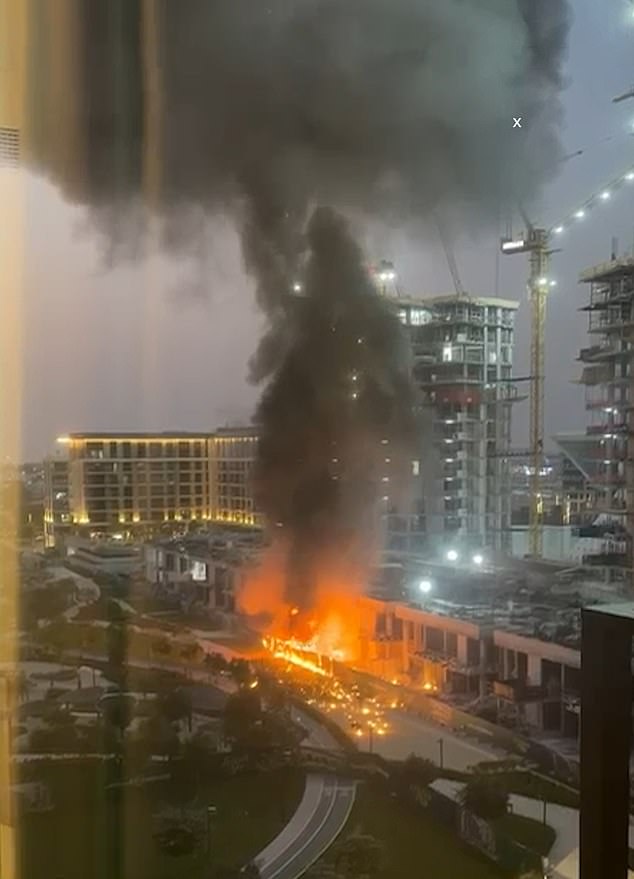 Four people are said to have been injured in the attack, according to the Dubai media office, with witnesses stating ambulances had rushed to the scene