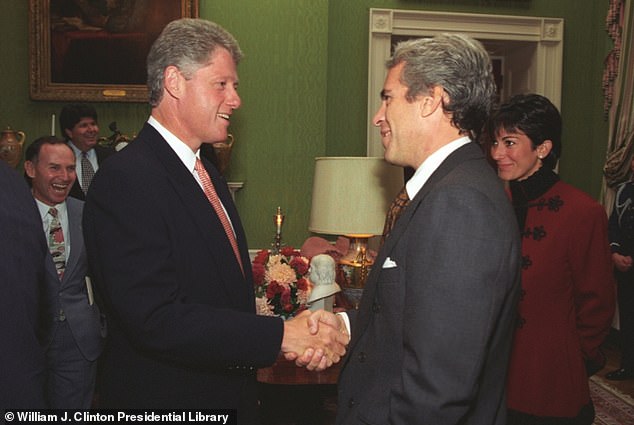 Jeffrey Epstein and Ghislaine Maxwell are seen at the White House as guests of then-President Bill Clinton in 1993