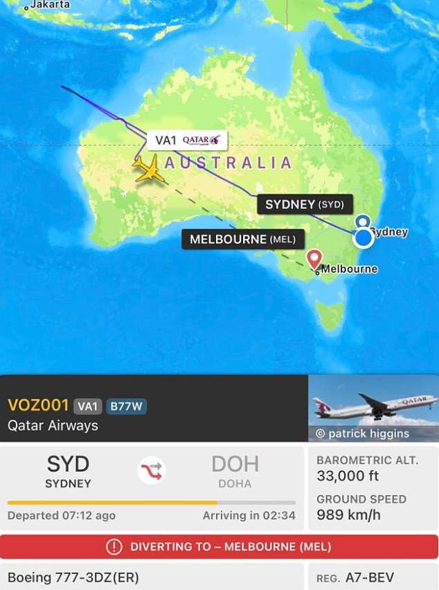 One passenger posted to X what he dubbed possibly the longest flight ever from Sydney to Melbourne after the flightto Doha was forced to turn back amid escalating tensions