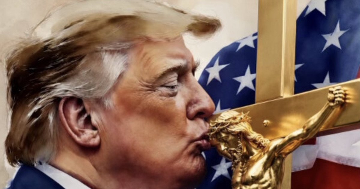 President Trump Shares Photo Of Himself Kissing The Crucifix Of Jesus Christ