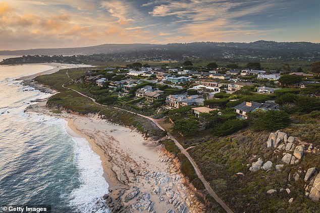 Now, as guests gathered in the picturesque California seaside town of Carmel (pictured) for Aschenbrenner's lavish multi-day wedding celebration, instead of preparing to tie the knot, the Wall Street investor has been scrambling to save his business empire