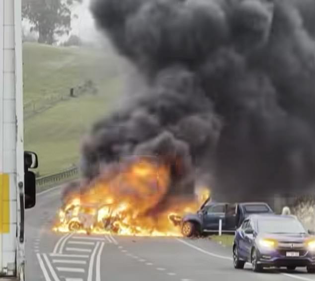 Motorists were left horrified by the hellish crash on the West Tamar highway