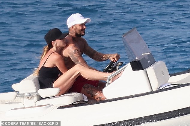 The Beckhams have been on one long, almost-unbroken holiday this summer (Pictured on a break in Formentera this week)