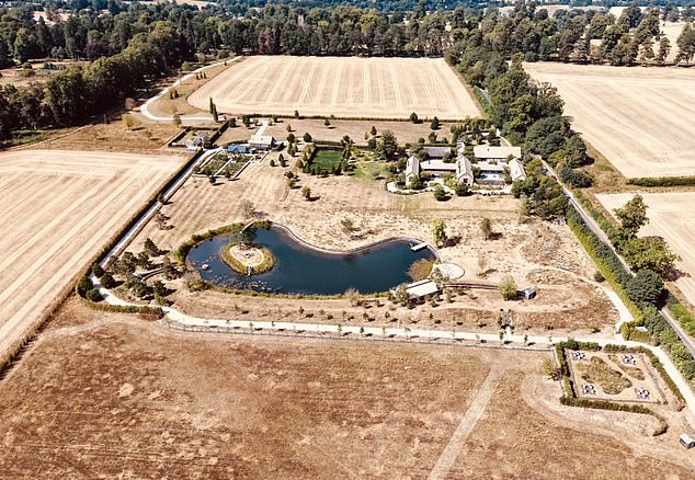 These extraordinary images of David Beckham's 40-acre Oxfordshire estate show the shocking scale of the aridity that has hit so much of the UK