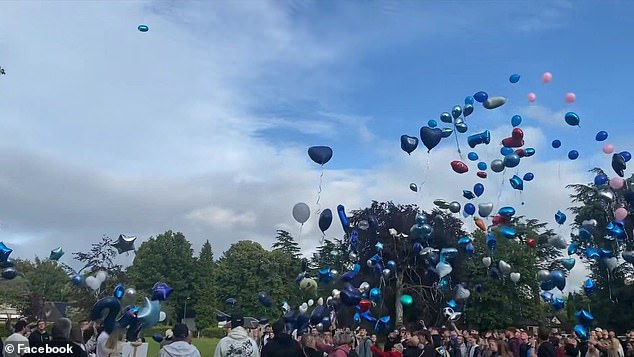 Hundreds attended the release of balloons in his honour last Tuesday