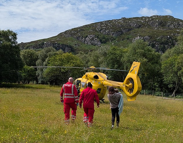 The mother and son were airlifted to hospital after the attack