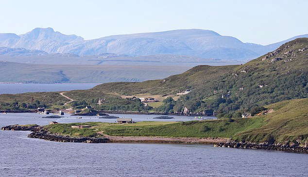 Harry, Meghan and their children Archie and Lilibet are believed to have stayed for two days on the remote island (pictured)