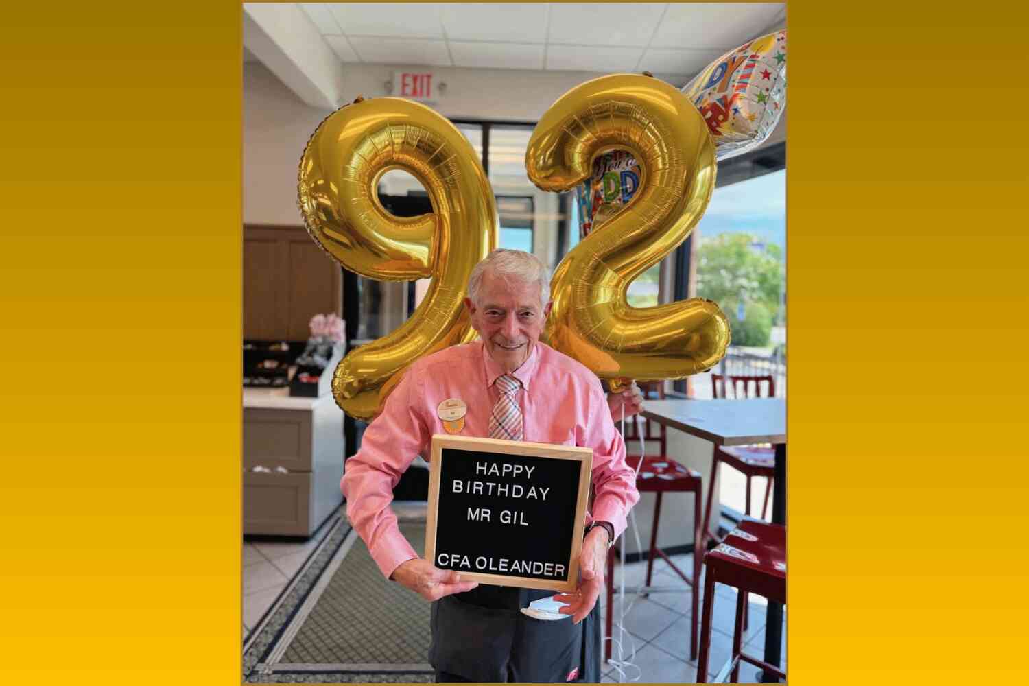 “If you enjoy what you’re doing, it’s not work": 92-year-old leaves retirement to work at Chick-fil-A