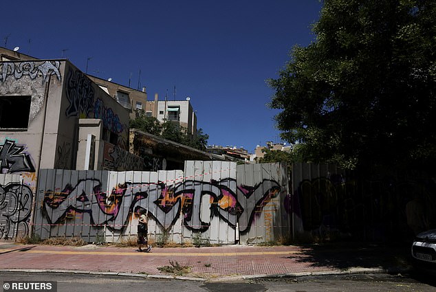 The outside the building in Kypseli, northeast Athens