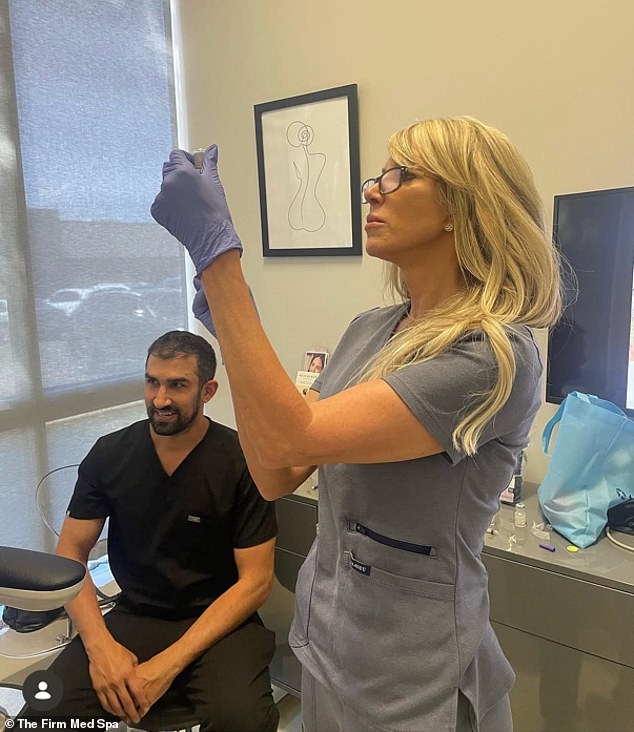 Julie King, the owner of The Firm Med Spa, prepares to give a Botox shot. She also dispenses GLP-1s