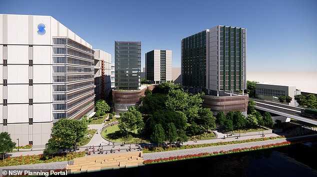 The redevelopment will also include hotels, offices, serviced apartments, shops and restaurants, while 14 hectares will be handed to Bayside Council for a public park and new cycling and walking paths along the Cooks River