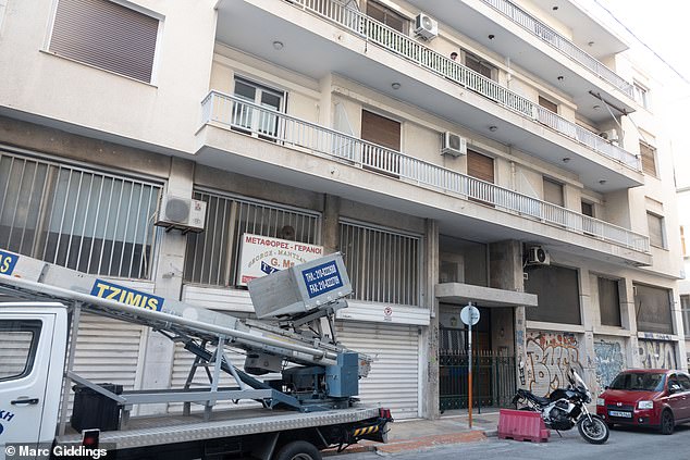 The address where Ms Ross had been staying prior to being found. Her body was discovered three days after telling Greek friends that she was going to Kypseli
