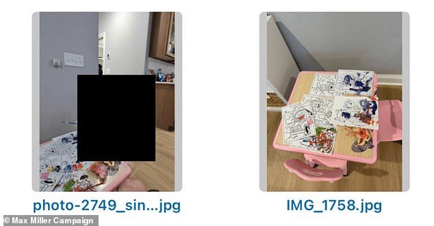Miller replied to the inquiry with photographs of their daughter painting