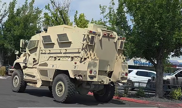 A huge police presence descended on the scene, including a large SWAT-style law enforcement vehicle