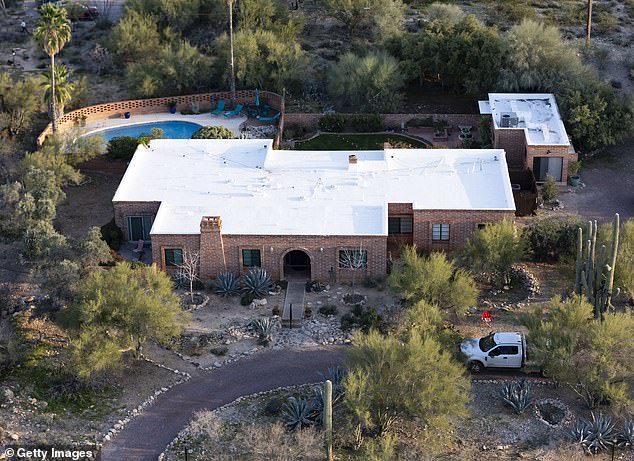 An aerial view of Nancy's home in Tucson is pictured here in the days after her disappearance