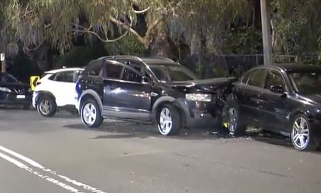 Residents described hearing a loud 'bang' as Murphy allegedly hit the parked cars