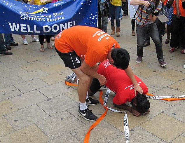 Arday completed his ultra-marathon challenge at Piccadilly Circus and later was reported to be running to raise money for the homeless charity Shelter